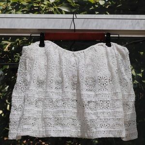 FREE PEOPLE WHITE STRAPLESS WOVEN TOP